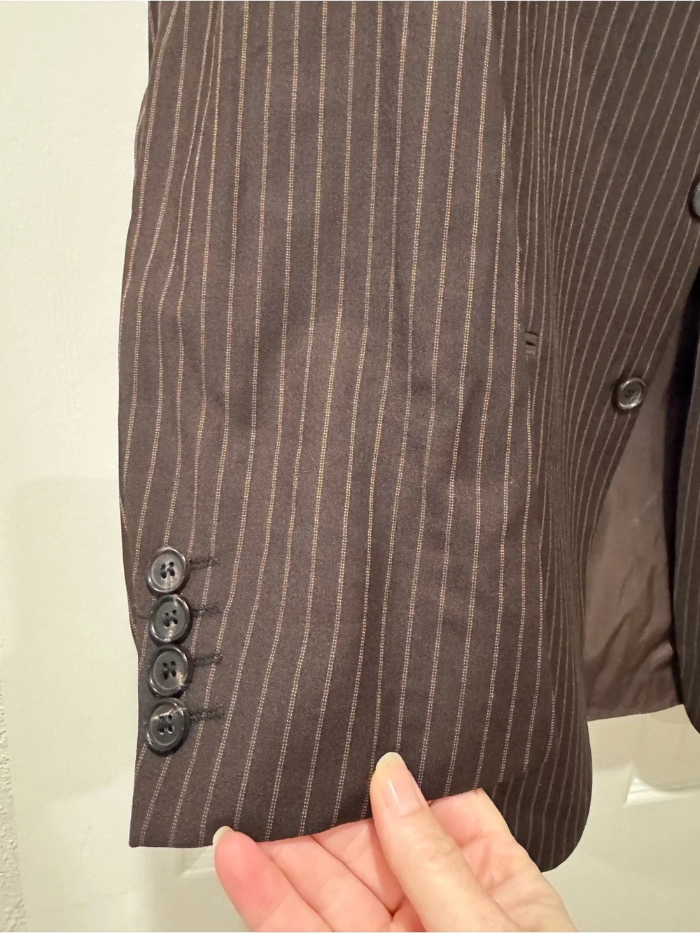 Boss Brown Pinstripe Suit Jacket